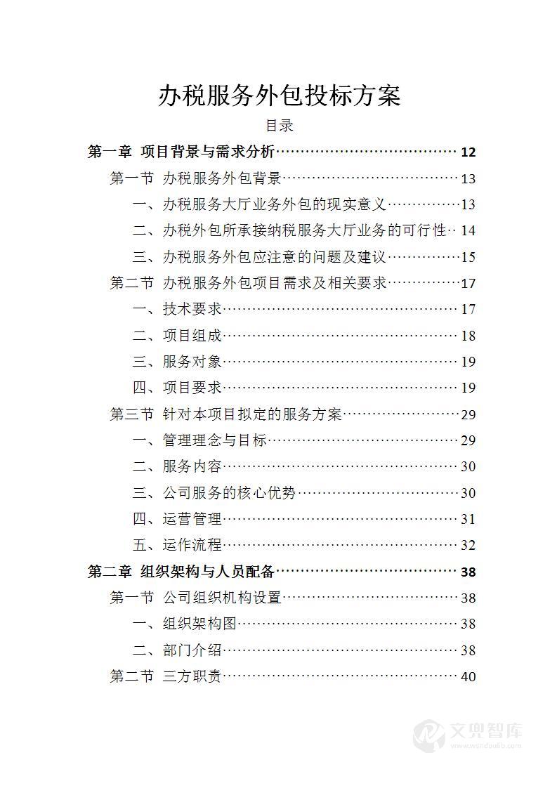 办税服务外包投标方案