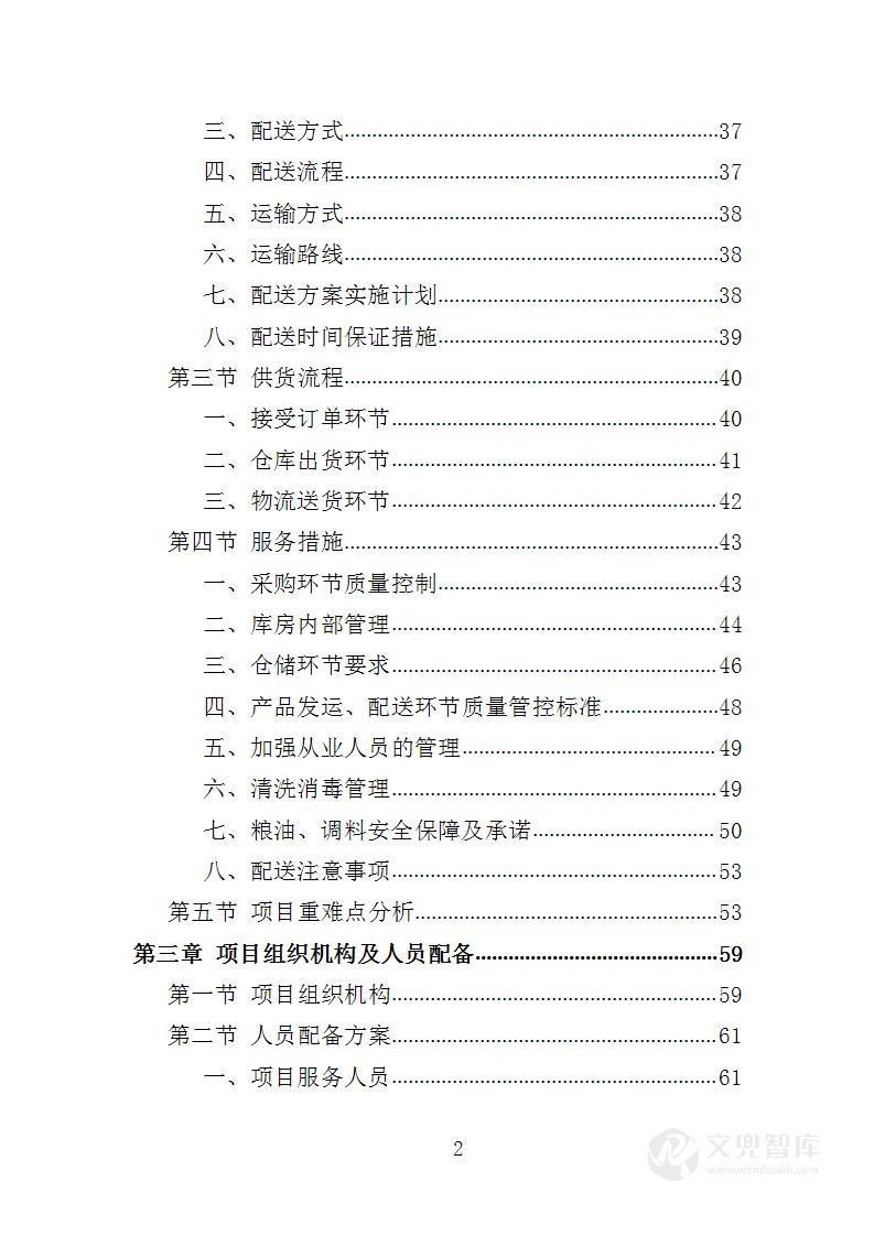 粮油、调料配送投标方案