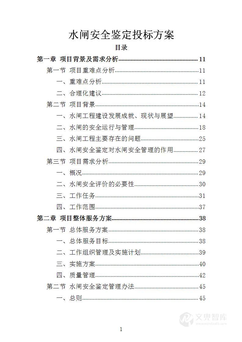 水闸安全鉴定投标方案