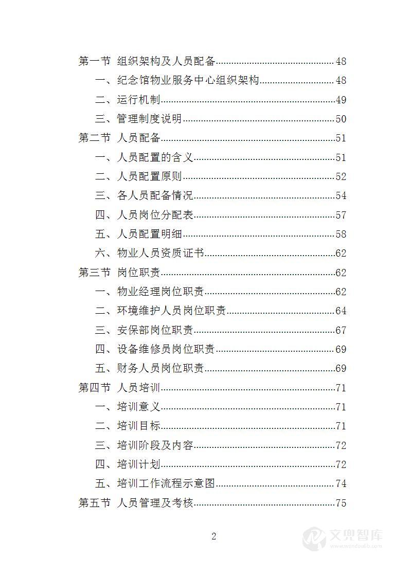 纪念馆物业服务投标方案