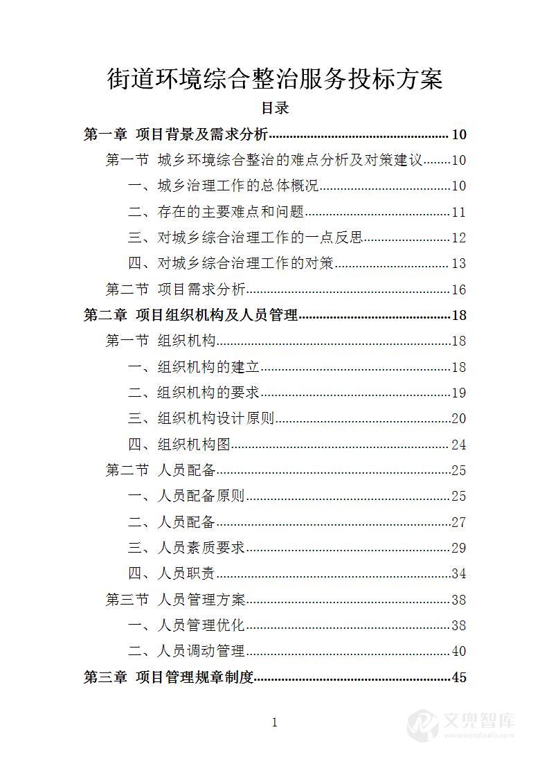 街道环境综合整治服务投标方案